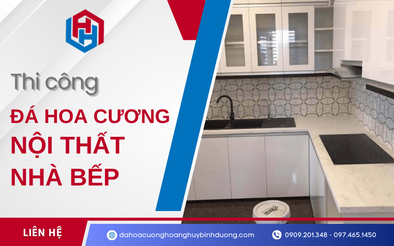 thi công đá hoa cương nội thất nhà bếp