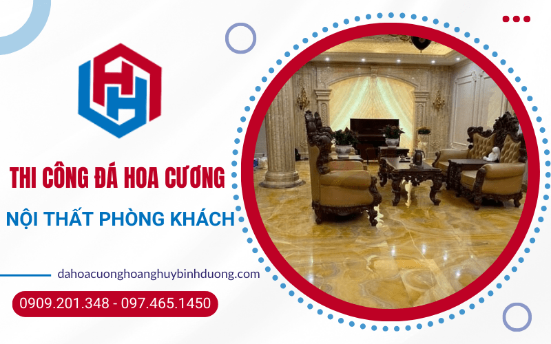 thi công đá hoa cương nội thất phòng khách