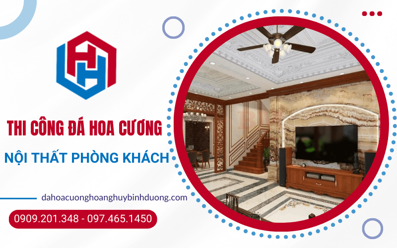 thi công đá hoa cương nội thất phòng khách