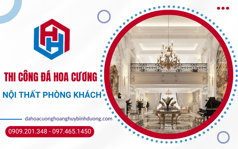 thi công đá hoa cương nội thất phòng khách